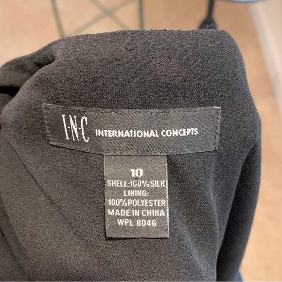 INC International Concepts Black Striped Sequins Silk Flapper Shift Tank Dress - Picture 5 of 5